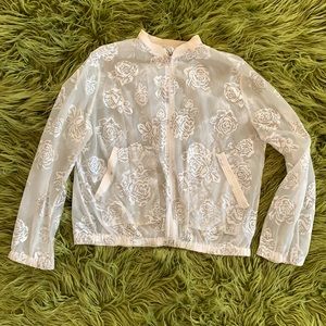 Transparent Flower Power Wind Breaker Jacket ! 🌼